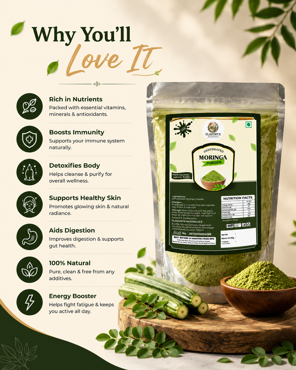 Dehydrated Moringa Powder