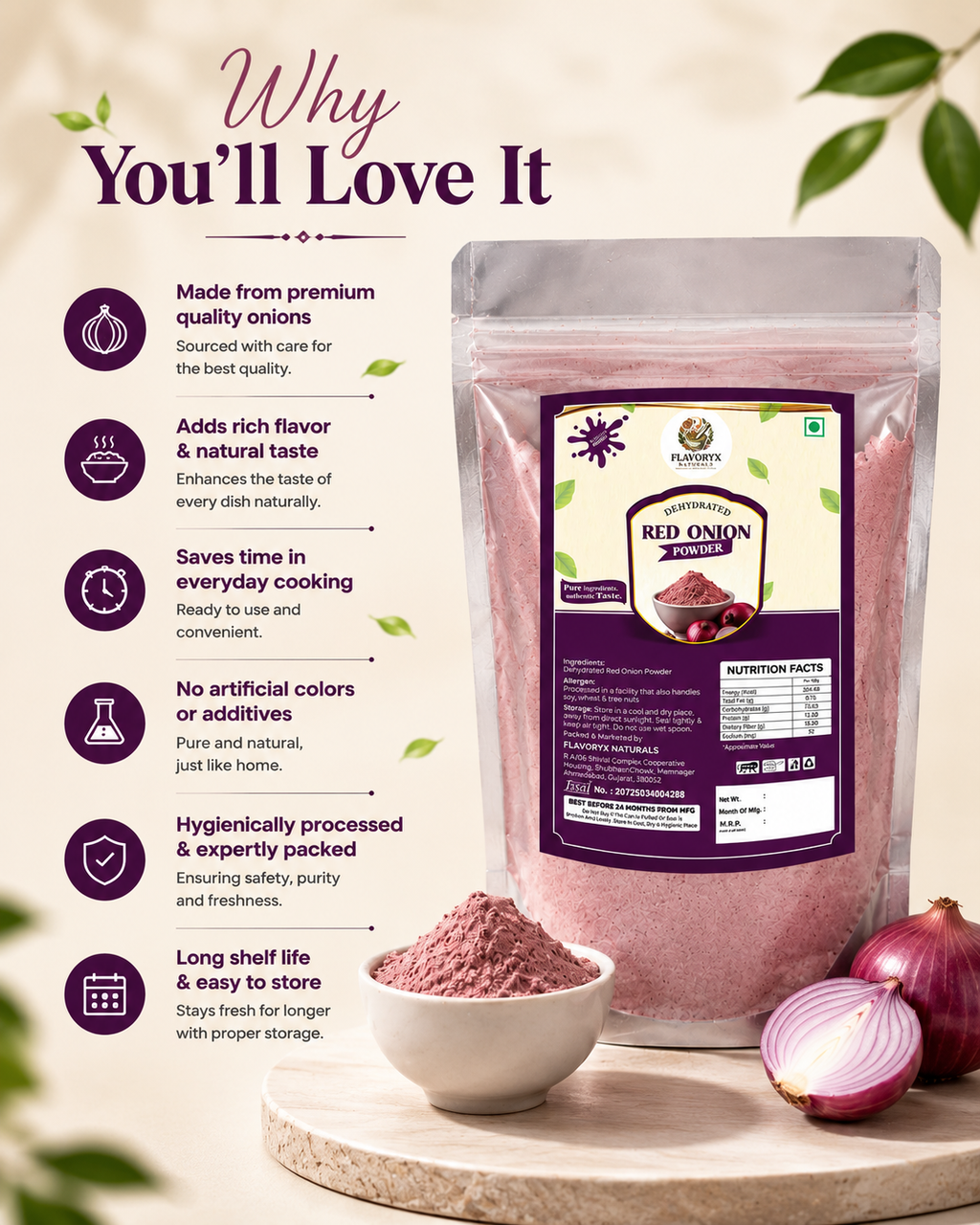 Dehydrated Red Onion Powder
