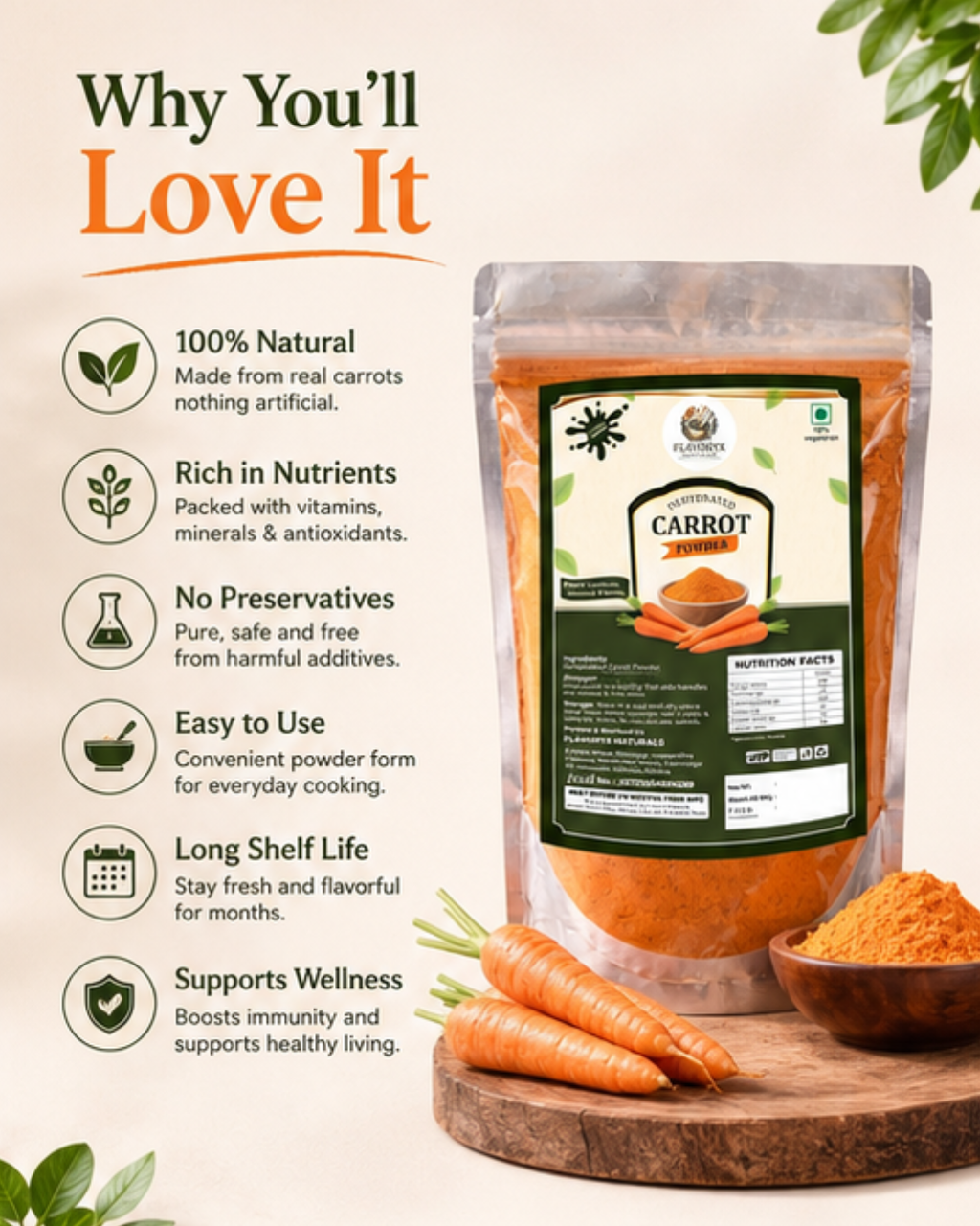 Dehydrated Carrot Powder