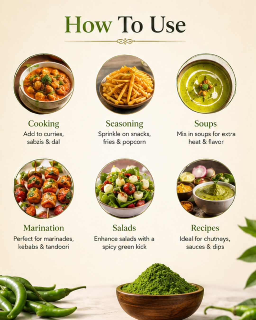 Dehydrated Green Chilli Powder