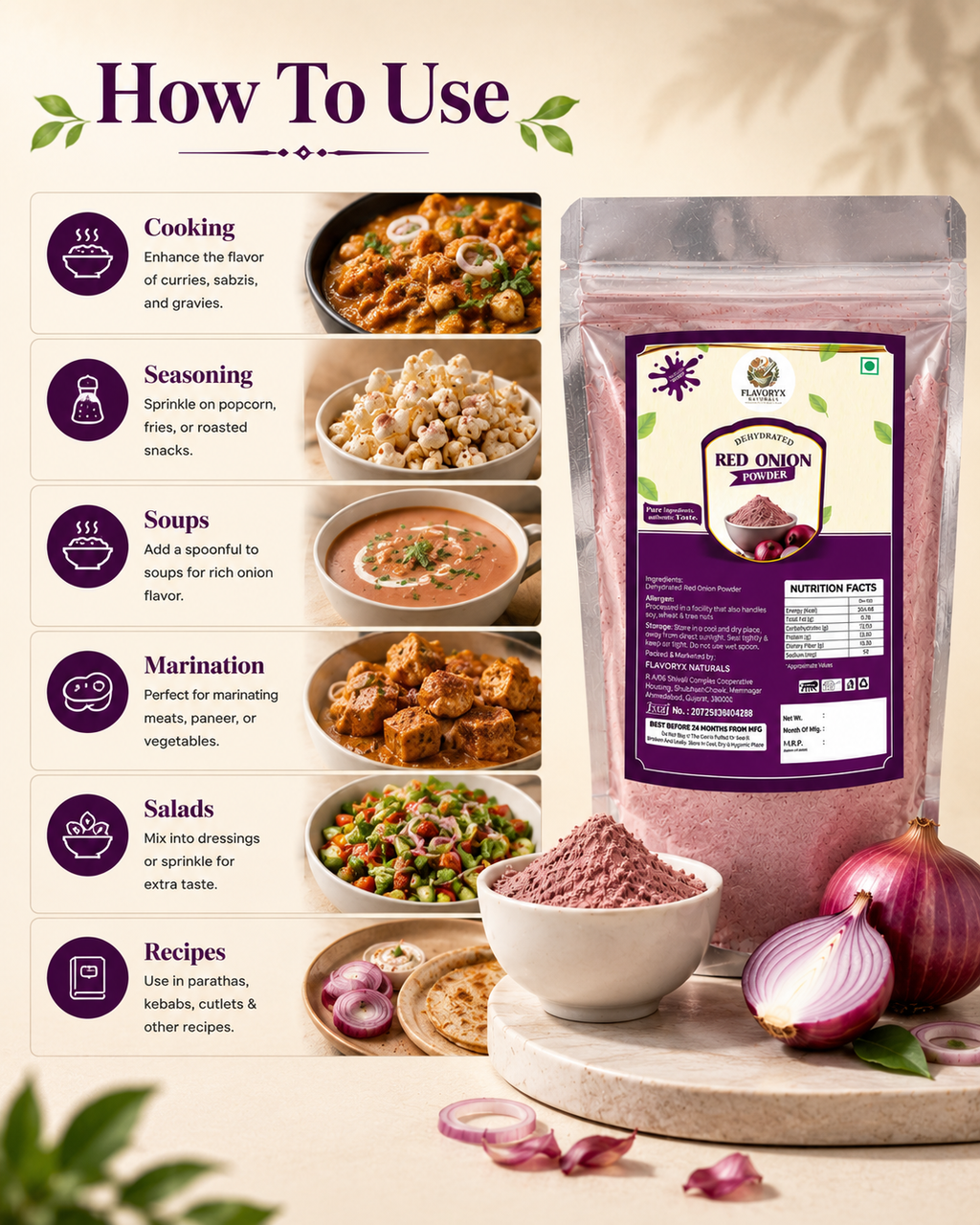 Dehydrated Red Onion Powder