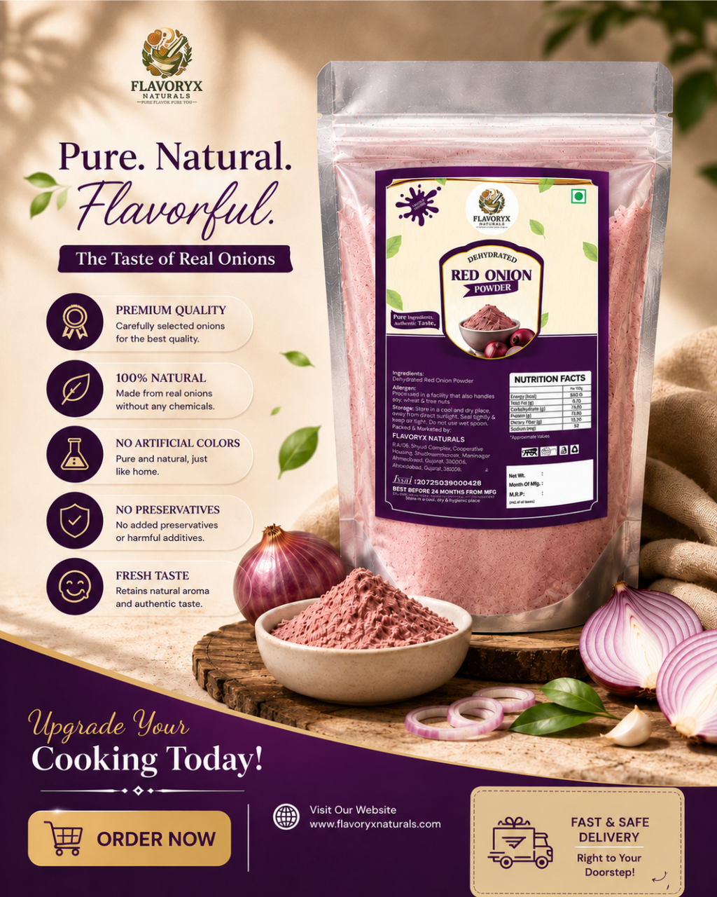 Dehydrated Red Onion Powder